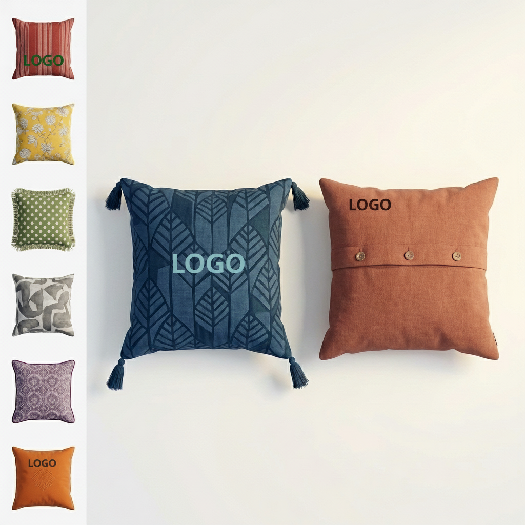 Premium 18" Linen Blend Decorative Throw Pillow Set