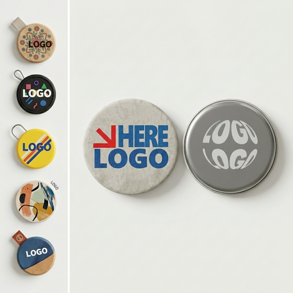 Multi-Color Enamel Pin Badge & Keychain Set