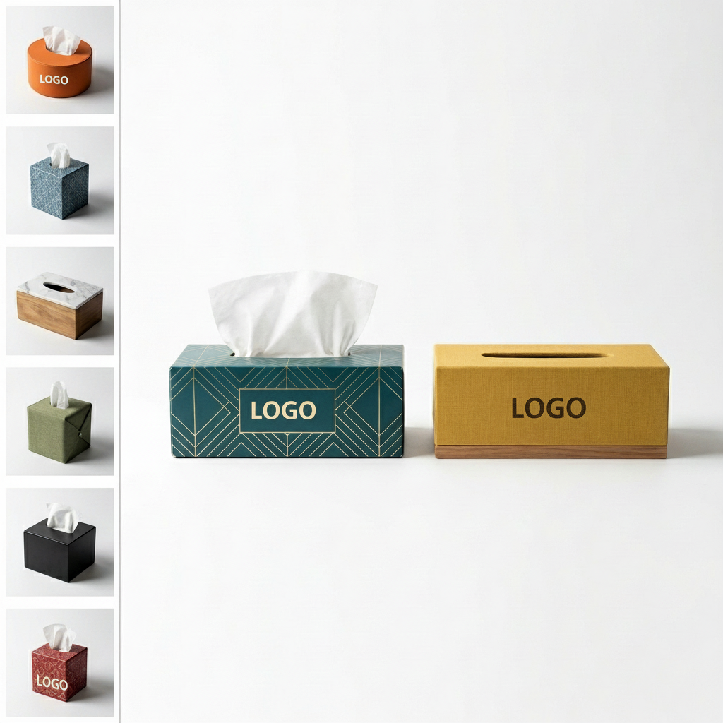 Assorted Geometric Tissue Box Set with Custom Printing