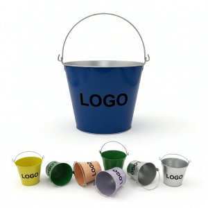 Personalized Colorful Metal Pail Drink Cooler - 5 Quart, Multi-Color Options