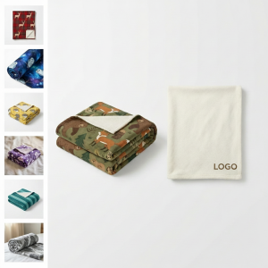 Personalized 39" x 59" Promotional Fleece Blanket with Full Wrap Imprint