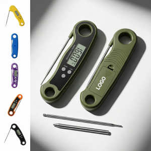 Foldable Digital Meat Thermometer with LCD Screen for Grilling and Cooking